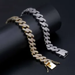 Luxury Designer Bracelet 14MM Cuban Link Chain Hip Hop Jewelry Mens Bracelets pour hommes Iced Out Diamond Bangle Rapper Love Char208z