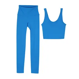 Aign Luu Yoga Lemon Set Women 2 Pace Sportswear Gym Top Shape Bra Fiess High Weist Leggings Workout Sports TrackSuits LL Jogger0594