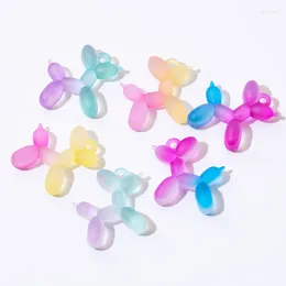 Schlüsselanhänger 10 stücke Bunte Cartoon Ballon Hund Anhänger Überzogene Farbe Handy Schlüsselbund 3D Herstellung DIY Charms Schmuck Zubehör Für Frauen