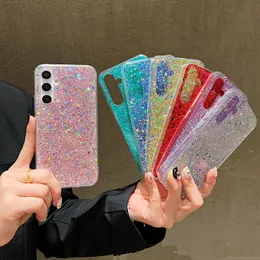 Bling Sequins Glitter Cases For Samsung S24 Ultra S24 Plus A15 A35 A55 A05S A15 Luxury Shinny Foil Confetti Soft TPU Sparkle Sparkly Smart Mobile Phone Back Cover Skin