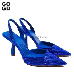 Scarpe eleganti GOGD Brand New Fashion Donna Tacchi alti Décolleté Sexy Diamond Shinny Dress Sandali Donna Tacchi sottili Scarpe a punta Office LadyH24228