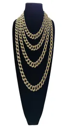 16inch 18inch 20inch 24inch 30inch Hip Hop Iced out Cuban Chain Cuban Link Chain Necklace Bling bling Jewelry N4097183653