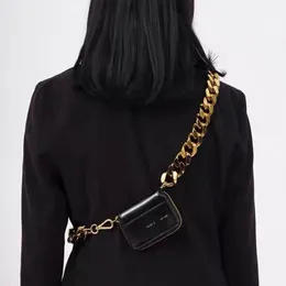 KARA Designers Women Bags 2021 Fashion Trend Thick Metal Chain Bag BLACK BIKE WALLET Shoulder Handbags Mini Small Chest Purses Coi284s