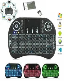 Mini teclado i8 sem fio com luz de fundo, controle remoto para android tv box 24g air mouse teclado com touchpad smart pc games1718291