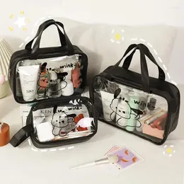 Cosmetic Bags Pochacco Kawaii Bag For Women PVC Waterproof Transparent Wash Bath Travel Makeup Storage Cute Handbag