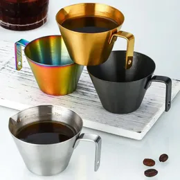 Coffee Pots Measuring Cup 100ml Stainless Steel Espresso With Scale Handle For Accurate Beverages