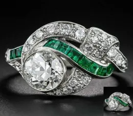 Wedding Rings Vintage Fashion Classic Accessory Grandmother Green Zircon Women039s Ring4314903