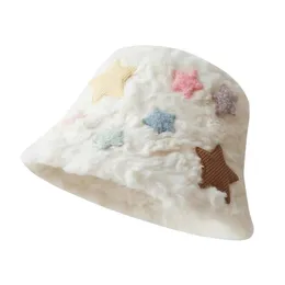 Plush Star Bucket Hat Winter Outdood Winter Windor Hat Fisherman Growived Strate Lambhair Cap HCS348