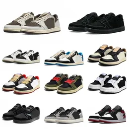 Trainers Fragments Low Basketball Shoes Jumpmans X 1 1S White Brown Gold Grey Toe UNC Traviss Mocha Black Shadow Runner Crimson Tint Sports Brand ScottssEs Sneakers
