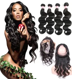 360 Lace Frontal Brazilian Virgin Body Wave Hair Weaves 3 or 4 Bundles With Closure Human Hair Weave 360 Lace Frontal With Bundles9363412