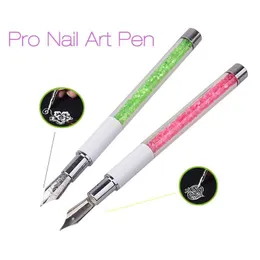 Nail Brushes Wholesale- Nal Art Pen With 5 Dotting Heads Rhinestone Painting Ding Line Salon Beauty Decoration Tools Drop Delivery He Dh2Mk
