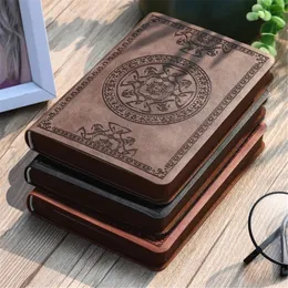 Portable Vintage Pattern Notebook PU Leather Diary Notepad Writing Pads School Office Stationery Supplies 240223
