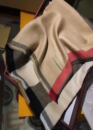 Striped Slattice Cashmere Scalf Shawl dla kobiet jesienna zima podwójna grubość ciepła modna liter