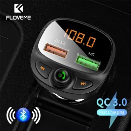 Kit FLOVEME USB Car Charger Quick Charge 3.0 Fast Charging Bluetooth Wireless FM Transmitter MP3 Player TF Card Music Car Kit