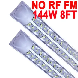 8 Fuß LED-Ladenleuchte, 8 Fuß 96 Fuß V-förmige integrierte LED-Röhrenlampe, 144 W, 144.000 lm, durchsichtige Abdeckung, verbindbare Oberflächenmontagelampe, ersetzt NO-RF RM-Leuchtstofflampen von crestech