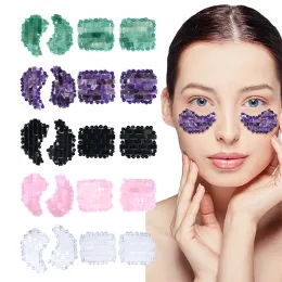 منتجات Jade Stone Mini Crystal Eye Mask Mask Mask Patch Quartz Eye Mask لتخفيف العيون الإرهاق للأدوات قناع تدليك العين
