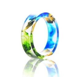 Wedding Rings Handmade Resin Ring With Gold Foil Insiede Fresh Green And Ocean Blue For Women Party Gift9190585