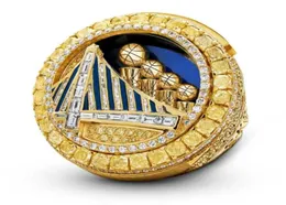 2022 Curry Basket Warriors m nave Anello con scatola di visualizzazione in legno souvenir uomini fan regalo gioielli1177977