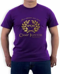 Men039s Tshirts Camp Halfblood Oddziały Tshirt Jupiter Spqr Purple Scifi Percy Jackson7318963