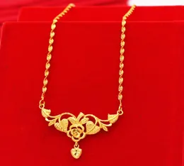 Nowy goldplated Love Butterfly Naszyjnik Kobiety Zestaw Miedzianych Wietnamczyków Złoty Gold Flower Modele Długotrwały czas Fade Wedding J5103061