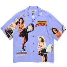 القمصان للرجال الصيف واكو ماريا رجال ورسائل نمط رقمية للسيدات Wacko Maria Hawaiian قميص J240228