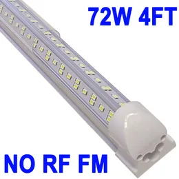 4ft LED Shop Light ، 72W 72000LM 6500K ، غطاء واضح للأضواء أنبوب LED قابلة للربط ، إضاءة LED متكاملة T8 ، مصابيح سقف LED لخزانة ورشة العمل CRESTECH