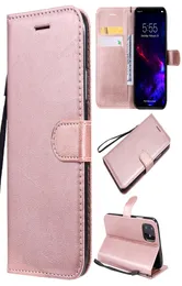 För iPhone 11 Pro max mobiltelefonfodral Flip Cover Wallet Stand Pure Color Pu Leather Mobile Bags Coque5780496