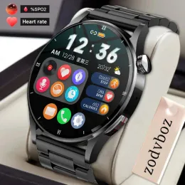 Nowe zegarki Temperatura ciała inteligentny zegarek 2022 Odpowiedź Odpowiedź Wodoodporna IP67 Mężczyźni Smartwatch Kobiety dla Huawei Xiaomi+Box Watch