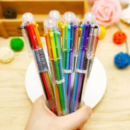 علامات Jonvon Satone 20pcs Ball Point Pen Marker Korea Creative Stationery Pen 6 Color in 1 point Pen Color Schools For Kid