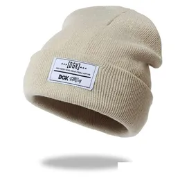 Beanie/Skull Caps Beanieskl Caps Kvinnor Män varma mössa Hat Cap Autumn Winter Lady Casual broderad pojke tjej stickad för 220927 Drop DHFNC