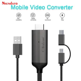 스틱 미라 스크린 LD36 와이어 HD 스트리밍 디스플레이 TV 스틱 Dongle USB 유형 C 케이블 플러그 플레이 미러링 화면