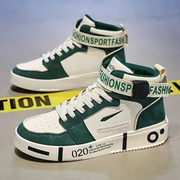 Green High Top Sneakers Men Flat Nonslip Doin Skatboard Shoes Letter Print Original Sport Size 3144 240223