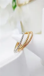 S925 Silver Punk Band Ring in Three Color Plated for Women Wedding Jewelry Gift Have Vele Bag PS4518263Y5470924