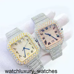 Часы Carterss Luxury Diamonds Custom Iced Out VVS 1/VS1 GRA Сертифицированный ответ Муассанит с заклепками Buss Down Хип-хоп Ювелирный абонемент TterKEKH