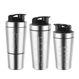 Rostfritt stål Shaker Bottle Whey Protein Powder Mixing Bottles Sport Water Drinking Cup Vakuum Mixer Drinkware 240219