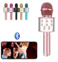 Qualità AAA WS858 Microfono Bluetooth professionale Altoparlante portatile Wireless Karaoke Microfono Lettore musicale Registratore di canto KTV per I5708356