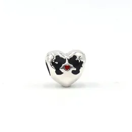 Ny ankomst 100% 925 Sterling Silver First Kiss Heart Charm Fit Original European Charm Armband Smycken Tillbehör233i