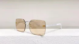 Women Rimless Square Sunglasses White Nude Lens 0312 Women Fashion Sun Shades Glasses Summer with Box8445685
