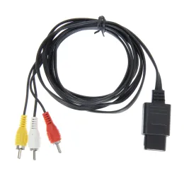 Kablar grossistpris 180 cm 6ft AV TV RCA Video Cord Cable för spelkub för SNES GAMECUBE för Nintendo för N64 64 200st/Lot