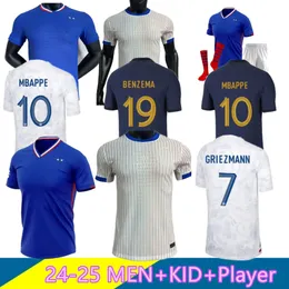 24/25 Euro Cup francuskie koszulki domowe mbappe koszulki piłkarskie Dembele coman saliba kante maillot de foot equipe maillots griezmann dzieci fanowie fanów piłka nożna