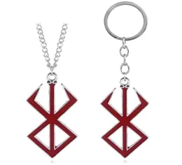 Anime Berserk Behelit Guts Red Logo Brand of Sacrifice Alloy Keychain Key Chains Keyring Pendant Necklace Jewelry Accessories9126165