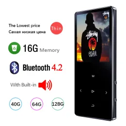 Player Bluetooth Mp3 Player Hifi Metal Portátil Música Walkman com Gravação de Rádio FM Builtin Speaker Touch Key 1.8 Polegada Tela TFT