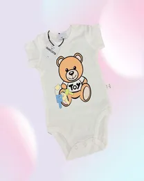 Designer Neugeborenes Baby Mädchen Junge Strampler Kleidung Säuglingsmädchen Cartoon Bärendruck Kurzarm Overalls Onesie Bodysuit9701390