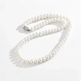 Dainashi Bianco 7-10mm Fili di perle coltivate d'acqua dolce Collana in argento sterling Gioielleria raffinata per le donne Regalo di compleanno 240222