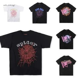 555デザイナーヒップホップカニエススタイルSP5DER Tシャツスパイダージャンパーヨーロッパとアメリカの若い歌手半袖Tシャツファッションスポーツブラックピュアコットンティー876