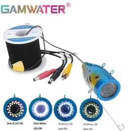 Finders GAMWATER 1000tvl Underwater Fishing Camera with 15pcs White LEDs+15pcs Infrared Lamp Fishfinder Camera Head with Cable