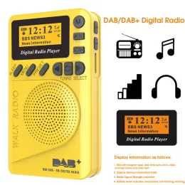 Players Mini Pocket DAB Digital Radio FM Mottagare RDS Portable MP3 Spelare med LCD -skärm Support TF -kort Sovetiduppsättning