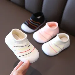 Ao ar livre aogt 2021 primavera novos sapatos de bebê macio antiderrapante infantil primeiros caminhantes respirável tricô menina menino da criança sapatos