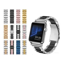 Designer armband rostfritt stål armband länk klockband rems band smarta bärbara tillbehör för Apple Watch Series 2 3 4 5 6 7 8 SE Ultra Iwatch 38 40 41 42 44 45 49m