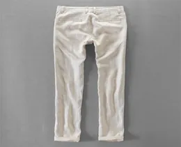 MEN039S Pantolon 100 Kalite Saf Keten Marka Uzun Pantolon Pantalonlar için İş Moda Pantaloni Un Pantalon L2210131431604